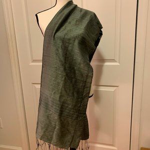 Meditation Scarf/Warp 100% Silk Green